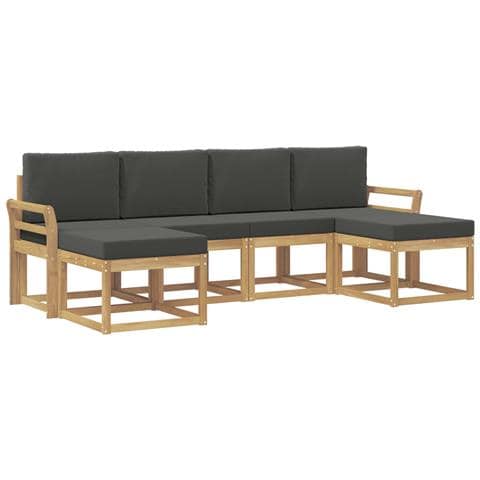 Set di divani da esterno 6 pcs Bianco e Antracite Poliestere - Foto 1