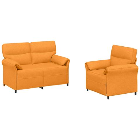 Set di divani 2 pz Giallo Scuro Tessuto - Foto 1