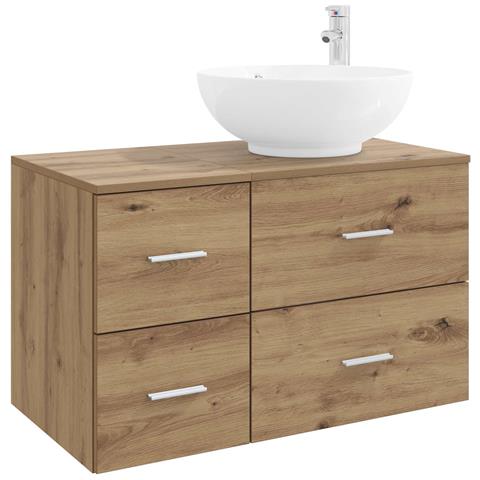 Set di mobili per il bagno 2 pz Rovere Artigianale - Foto 1