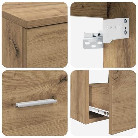 Set di mobili per il bagno 2 pz Rovere Artigianale - Foto 10