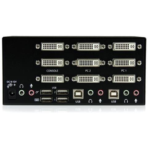 Switch KVM DVI USB per monitor triplo a 2 porte con audio e hub USB 2.0 - Foto 3