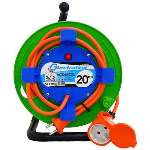 Avvolgicavo A Con Disgiuntore Da 20 Mt, 16a-230v, Sezione Sezione 2x1,5, Interuttore Sezione 2x1,5 - Foto 2