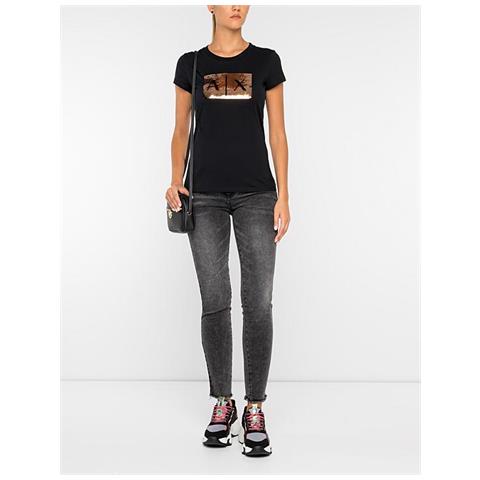 Maglia T Shirt Maglie Donna Armani Exchange 8nytdl 6231 Cotone Original Ai New Taglia S Colore Nero - Foto 2