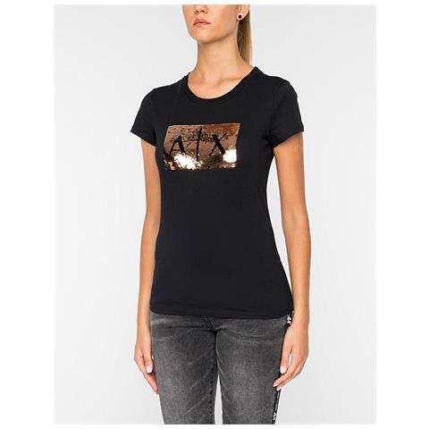 Maglia T Shirt Maglie Donna Armani Exchange 8nytdl 6231 Cotone Original Ai New Taglia S Colore Nero - Foto 5