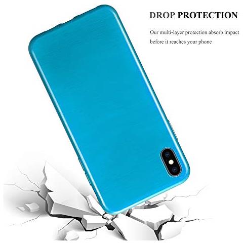 Custodia Compatibile Con Apple Iphone Xs Max In Turchese - Coperchio Protettivo In Silicone Tpu Flessibile Con Design Spazzolato - Foto 2