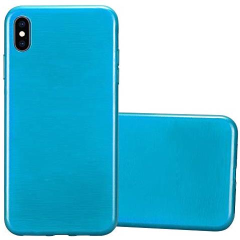 Custodia Compatibile Con Apple Iphone Xs Max In Turchese - Coperchio Protettivo In Silicone Tpu Flessibile Con Design Spazzolato - Foto 1