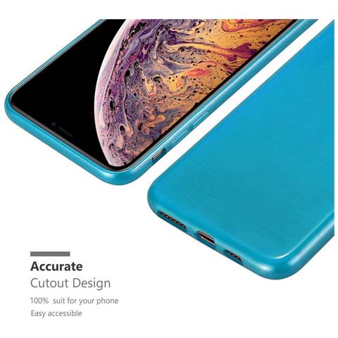 Custodia Compatibile Con Apple Iphone Xs Max In Turchese - Coperchio Protettivo In Silicone Tpu Flessibile Con Design Spazzolato - Foto 9