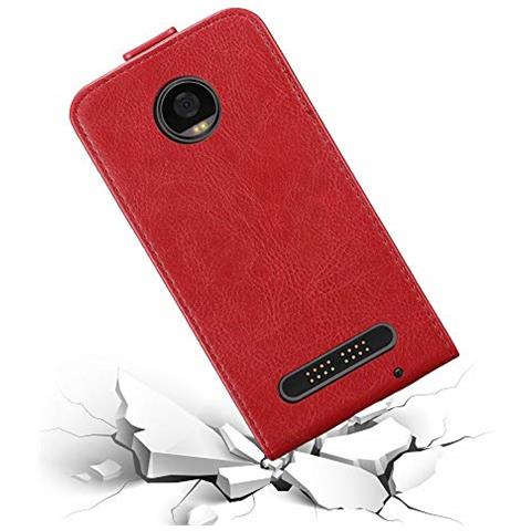 Custodia Compatibile Con Motorola Moto Z2 Play In Rosso Mela - Coperchio Protettivo In Design Flip Con Chiusura Magnetica - Foto 2