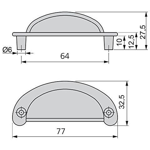 9160114 Maniglia Per Mobile, Cc 64mm, Zama, Nero, Set Di 20 - Foto 2