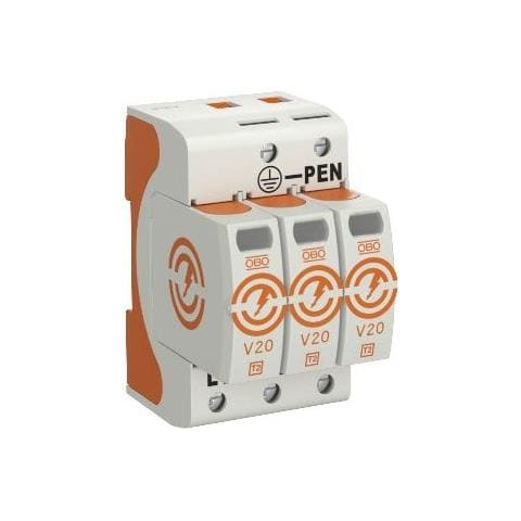 Protezione Obo Bettermann Sovratensione. Scaricatore V20, 3p, 280 V - Foto 1