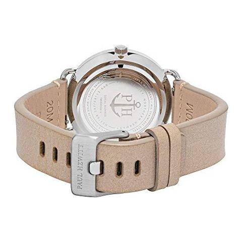 Orologio Uomo Acciaio Frangiflutti White Line - Orologio Da Polso Uomo (argentato), Orologio Elegante Uomo Con Quadrante Bianco E Cinturino In Pelle Di Colore Sabbia - Foto 2