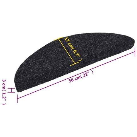 Tappetini Scale Adesivi 5 pz 56x17x3 cm Grigio Scuro Agugliati - Foto 2