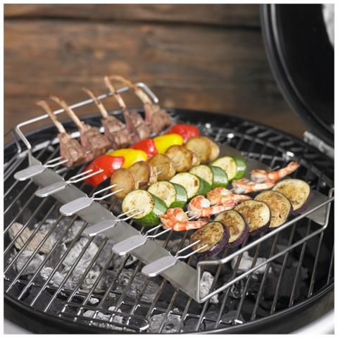 Cremagliera con Spiedini in Acciaio Inossidabile Argento 25072  - Foto 1