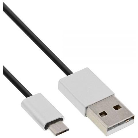 31720I 2m USB A Micro-USB B Alluminio, Nero cavo USB - Foto 1