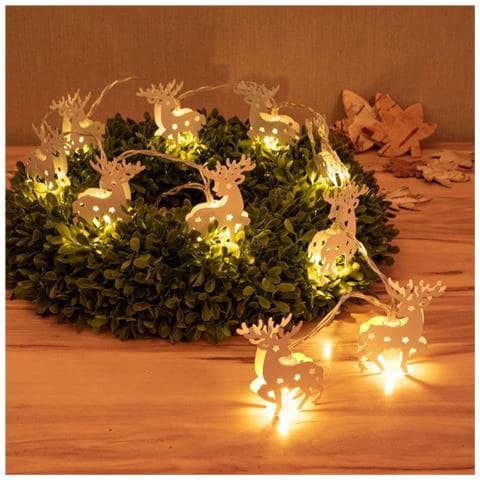 String Light ""renna"" Con 10 Led, Bianco - Foto 8