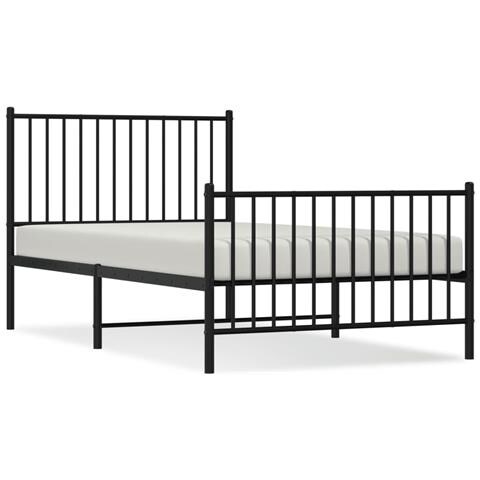 Giroletto Con Testiera E Pediera Metallo Nero 100x190 Cm - Foto 2