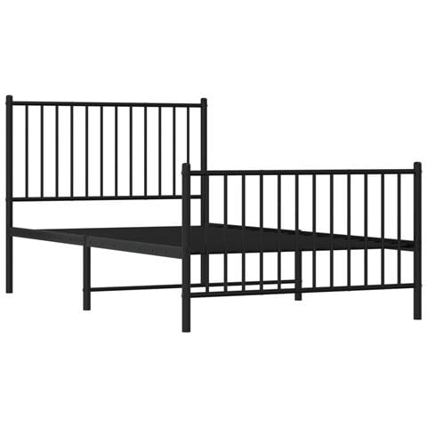 Giroletto Con Testiera E Pediera Metallo Nero 100x190 Cm - Foto 9