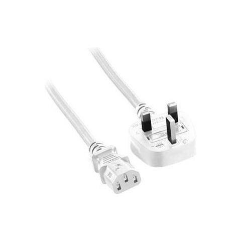 Pe090420w Cavo Di Alimentazione Bianco 2 M Spina Di Alimentazione Di Tipo G Accoppiatore C13 - Foto 1
