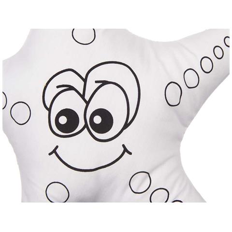 Peluche Da Colorare Bianco Nero Stoffa 26 X 26 X 8 Cm Stella Marina (8 Unità) - Foto 2
