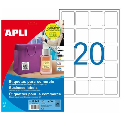 Adesivi /etichette 45 X 45 Mm A4 20 Foglie - Foto 1