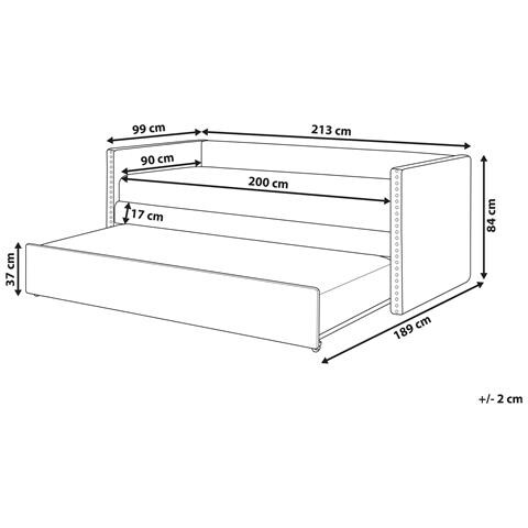 Letto Estraibile Velluto Troyes 90 X 200 Cm Rosa Pastello - Foto 2