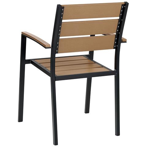 Set Di 6 Sedie Da Pranzo Alluminio Anodizzato Legno Chiaro E Nero Vernio - Foto 2