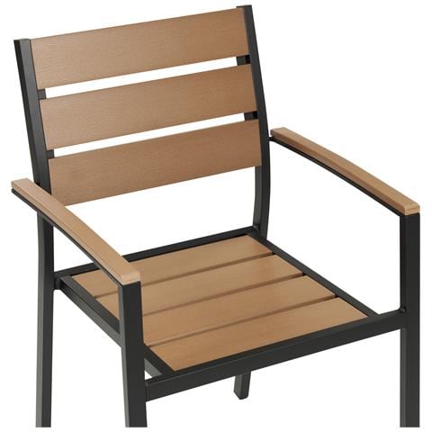 Set Di 6 Sedie Da Pranzo Alluminio Anodizzato Legno Chiaro E Nero Vernio - Foto 8