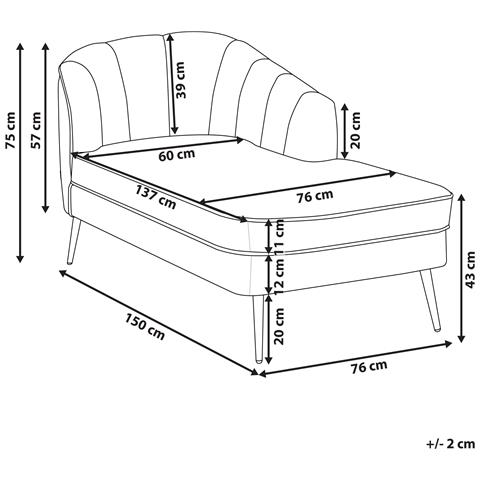 Chaise Longue Versione Destra Allier Bouclé Bianco Sporco - Foto 8