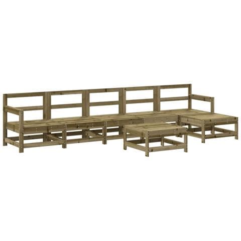 Set Divani Da Giardino 7pz Con Cuscini Legno Impregnato Di Pino - Foto 2