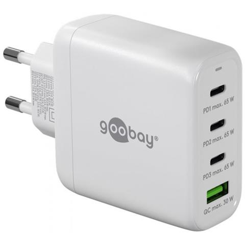 Goobay 64822 Caricabatterie Per Dispositivi Mobili Cuffie, Computer Portatile, Smartphone, Tablet Bianco Ac Ricarica Rapida Interno - Foto 1