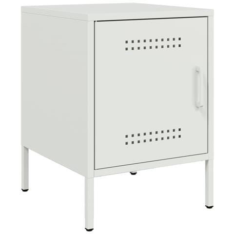 Comodino Bianco 36x39x50,5 Cm In Acciaio - Foto 1