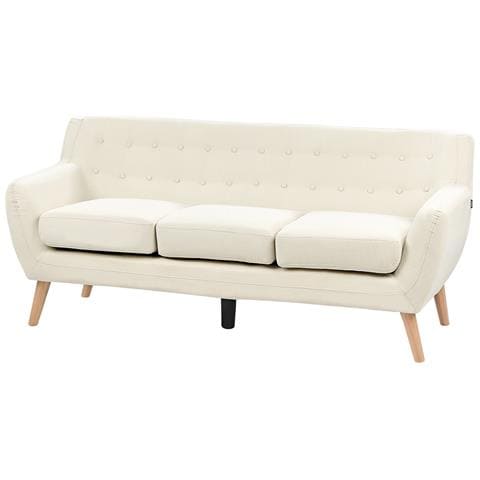 Divano 3 Posti Motala Tessuto Beige Chiaro - Foto 1