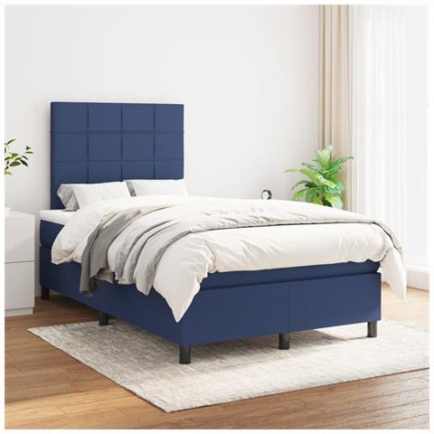 Giroletto A Molle Con Materasso Blu 120x190 Cm In Tessuto - Foto 3