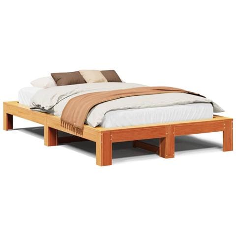Letto Senza Materasso Marrone Cera 120x200 Cm In Legno Di Pino - Foto 2
