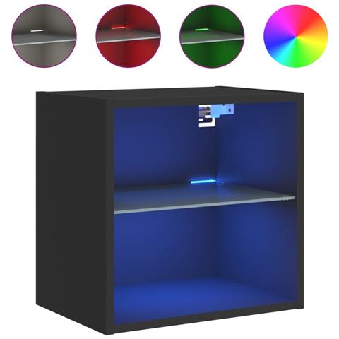 Comodino Con Luci Led A Parete Nero - Foto 2