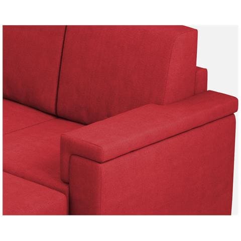 Divano Marrak 2 Posti (due Sedute Da 60cm) + Pouf Misure Esterne L. 148 P. 155 Colore Rosso - Foto 2