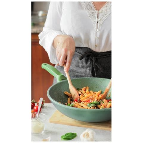 Wok Dr. Green - Verde - Alluminio Pressofuso - 32x32x10 Cm - Foto 2
