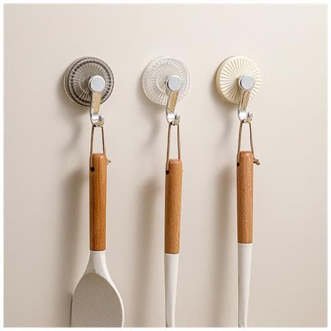 Confezione Da 2 Ganci A Ventosa Per Cucina E Bagno Transparent - Foto 2