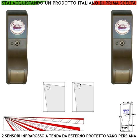 Sensore Di Movimento Infrarosso Tenda Esterno 2 Pezzi Marroni Per Vano Persiana Dual Pir Rilevano Estranei Inviano All - Foto 1