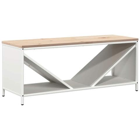 Rastrelliera per Legna da Ardere con Piano Bianca 100x40x60 cm - Foto 1