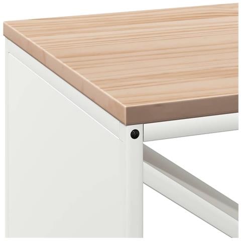 Rastrelliera per Legna da Ardere con Piano Bianca 100x40x60 cm - Foto 10