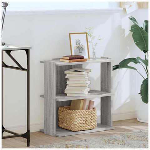 Libreria A 3 Ripiani Grigio Sonoma 60x30x60cm Legno Multistrato - Foto 3