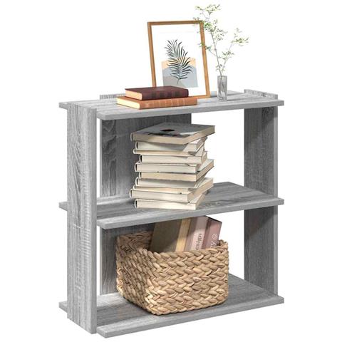 Libreria A 3 Ripiani Grigio Sonoma 60x30x60cm Legno Multistrato - Foto 1