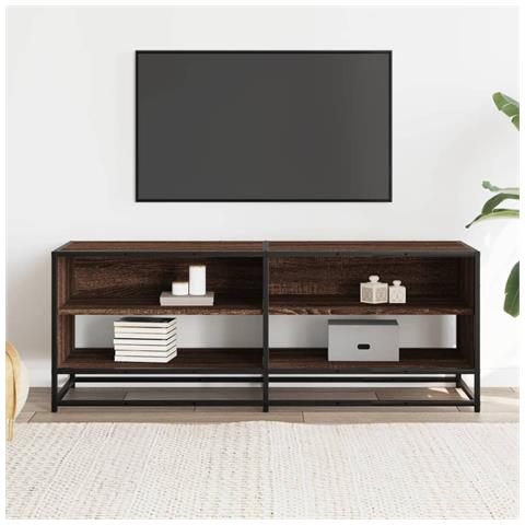 Mobile Tv Rovere Marrone 120,5x40x46 Cm Multistrato E Metallo - Foto 3