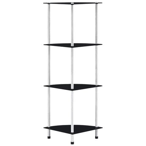 Lusso Casadino -  Scaffale A 4 Livelli Nero 30x30x100 Cm In Vetro Temperato - Foto 2