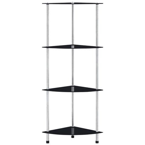 Lusso Casadino -  Scaffale A 4 Livelli Nero 30x30x100 Cm In Vetro Temperato - Foto 1