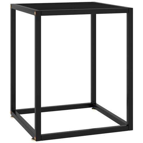Lusso Casadino - Tavolino Da Salotto Nero Con Vetro Nero 40x40x50 Cm - Foto 2