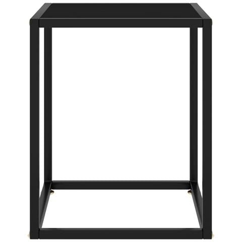 Lusso Casadino - Tavolino Da Salotto Nero Con Vetro Nero 40x40x50 Cm - Foto 1
