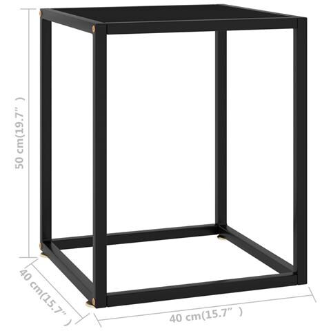 Lusso Casadino - Tavolino Da Salotto Nero Con Vetro Nero 40x40x50 Cm - Foto 5