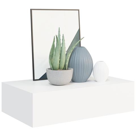 Scaffali Con Cassetti Da Parete 2 Pz Bianchi 40x23,5x10 Cm Mdf - Foto 2